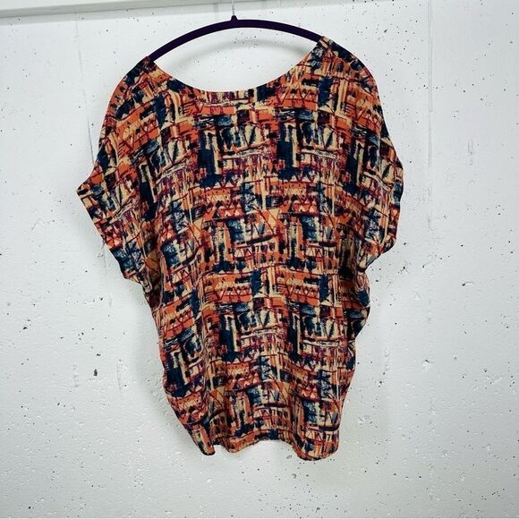 Joie size Small Pink and Blue Silk Oversized Blouse - Picture 8 of 12